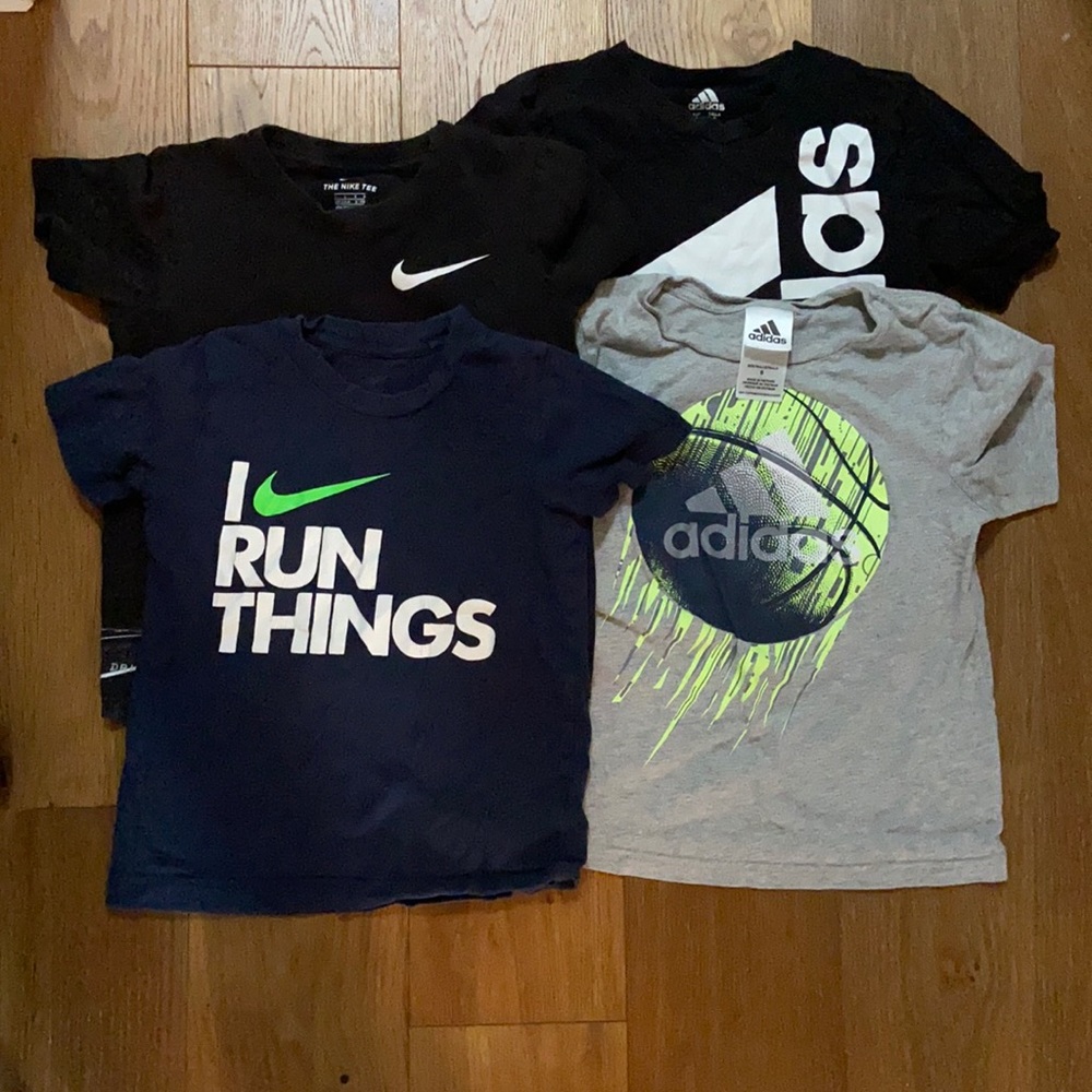 Lot of 4 boys tee shirts size 6 Nike adidas
